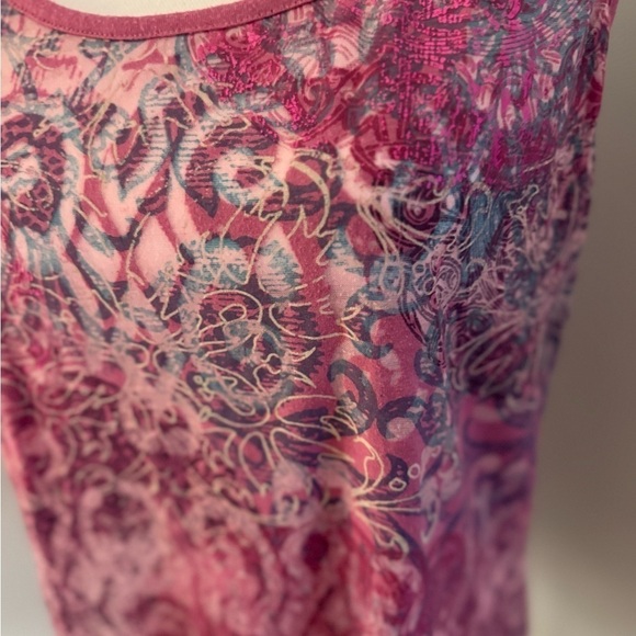 Love on a Hanger beautiful T Back tank. Gorgeous pinks/purples boho look size L - Picture 2 of 7